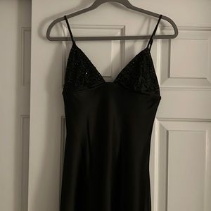 ZARA BEADED SATIN EFFECT DRESS